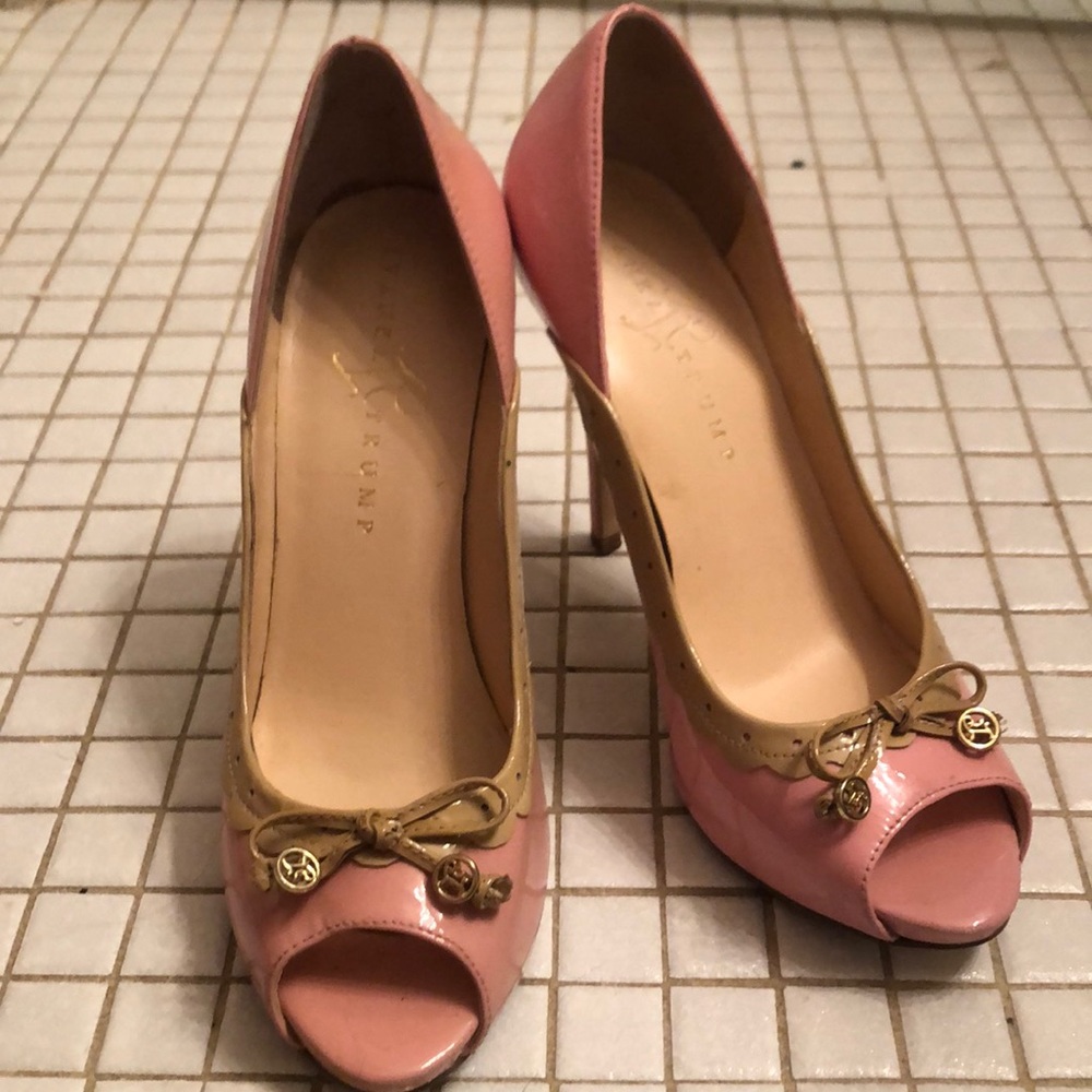 Baby pink peep toe with nude accents